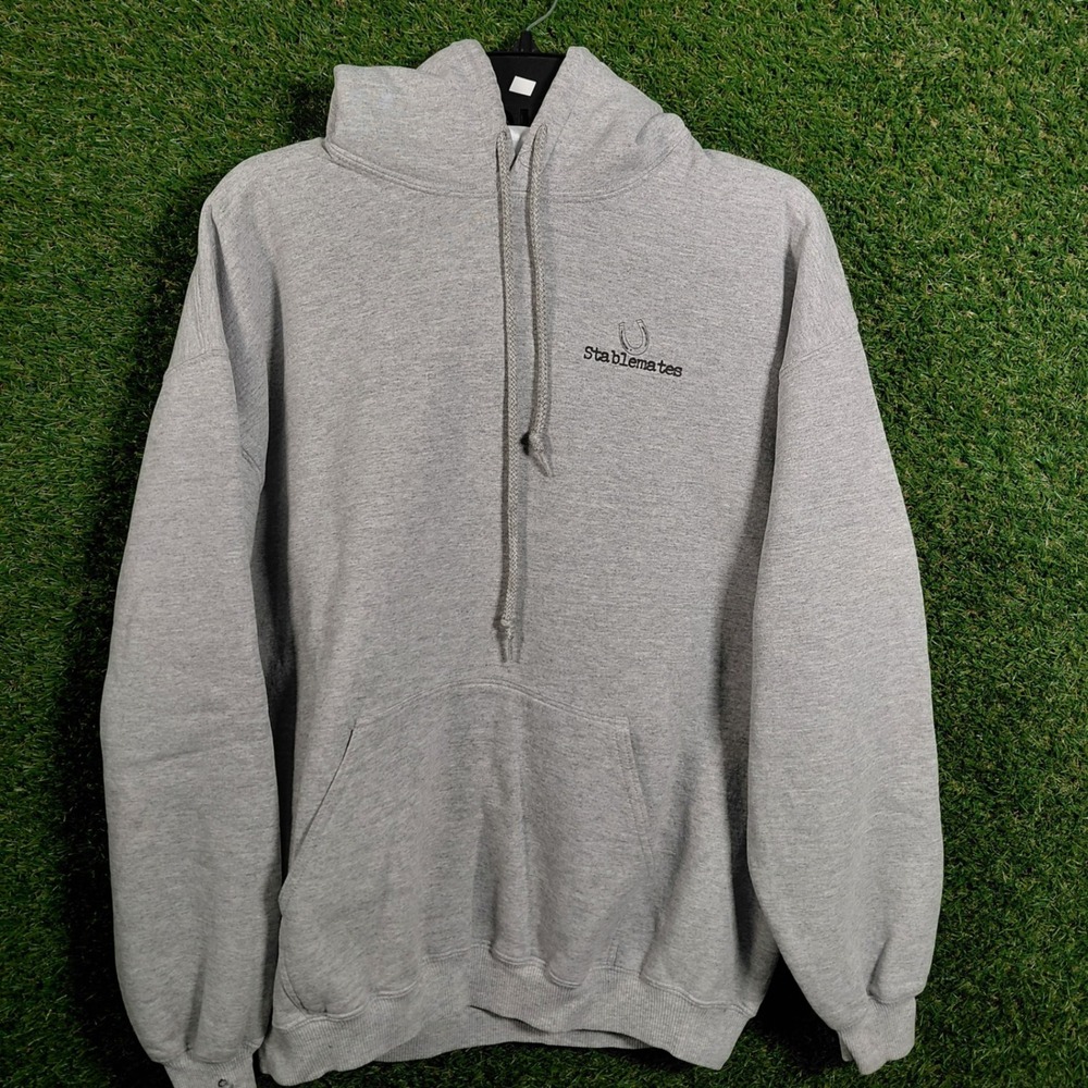 Stabiemate‎ Funny Slogan Graphic Hoodie Mens Gray Adult Novelty Ultra Cotton